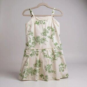 Amy Byer Girls Size 6 Y2K White Sundress Green Butterfly Floral Print